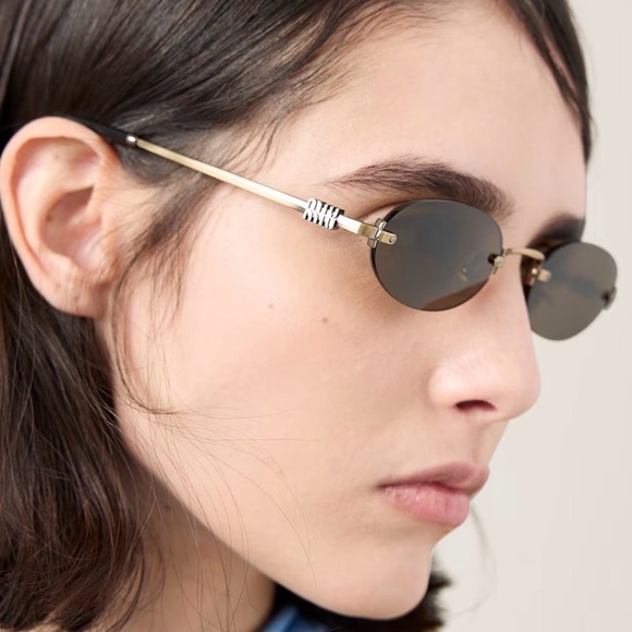 Miu Miu Accessories - NEW MIU MIU SUNGLASSES MUA54S 26C09Z OVAL GOLD WOMEN MU A54S SMU A54